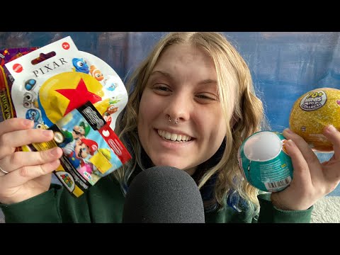 ASMR│opening mystery toy packs + nostalgic candy from 5 below 🤚⬇️