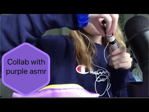 ASMR collab with Purple asmr (makeup visual with mouth sounds)