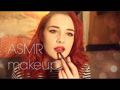 ♡ ASMR (whispered) my makeup collection + routine 2016 ♡
