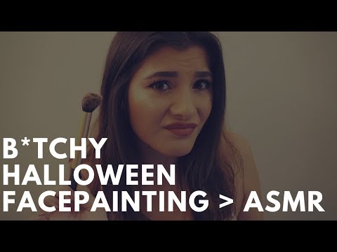[B*tchy ASMR] Painting Your Face For Halloween Roleplay (Gum Chewing)