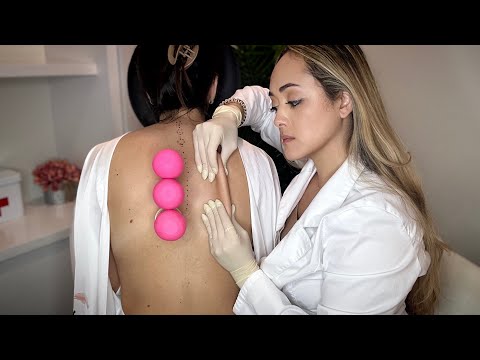 ASMR Back Chiropractic Skin Cracking & Cupping Therapy, Back Tracing, Sharp or Dull Roleplay