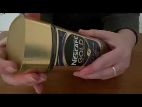 ASMR | Scratching and tapping plastic and glass coffee container, lid sounds, no talking