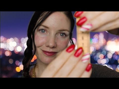 [ASMR] Measuring You with POSITIVE AFFIRMATIONS - Leather Scratching, Measuring, Writing, Tapping