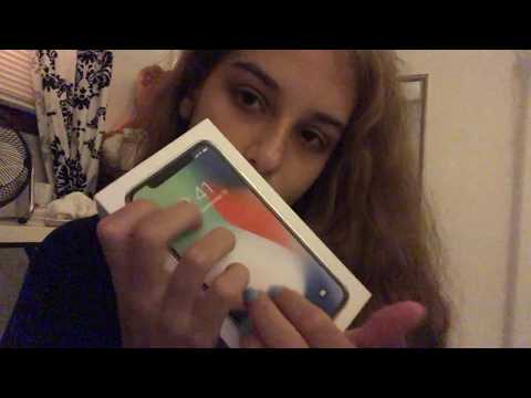 ASMR - iPhone X unboxing and mic/camera test - whispering, tapping, scratching