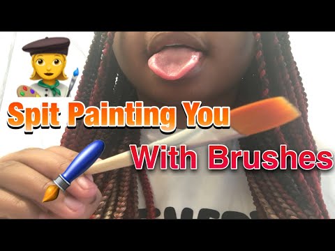 ASMR Spit Painting You 👩‍🎨 With Brushes!! 🖌 #asmr