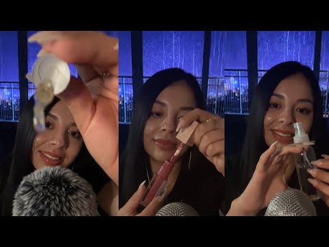 ASMR Livestream (Skincare, Makeup & Rain Sounds)