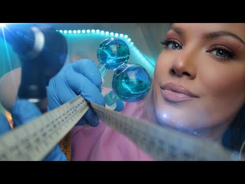 ASMR Perfectionist Ear Exam, Detailed Otoscope Inspection, Cleaning, Grooming, Rinsing, Measuring
