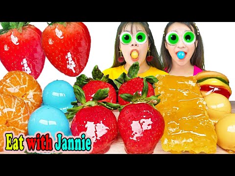 Mukbang 딸기 귤 탕후루 Tanghulu Strawberry tangerine 🍓, Popping Candy| Eat with Jannie