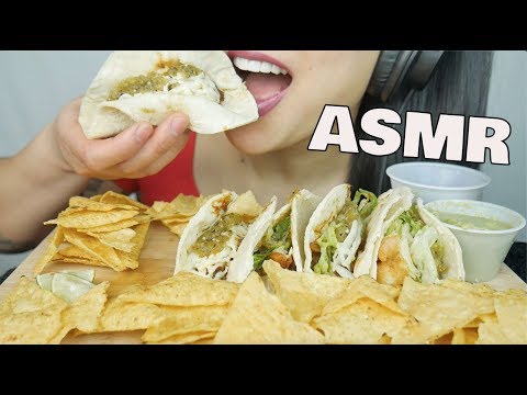 ASMR CHICKEN + SHRIMP + VEGGIE TACO + CHIPS (EATING SOUNDS) NO TALKING | SAS-ASMR