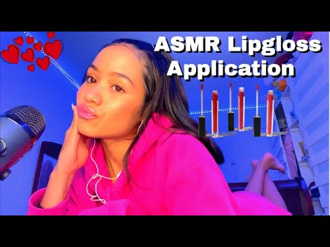 ASMR Lipgloss Application ♡ Light Tapping, Smacking, Mouth Sounds