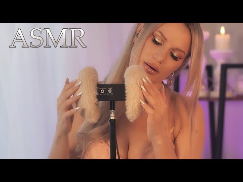 1 HOUR ASMR 💜 Soft Whispering "Shh, It's Okay, Relax" & Slow Fluffy Mic Scratching, Breathing 😴✨💜