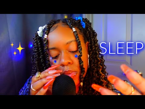 ASMR - ♡ GENTLE MOUTH SOUNDS + FACE TOUCHING ♡ (FALL ASLEEP FAST✨)