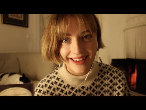 ASMR Personal Attention & Reading + Fireplace & Cat ❤️‍🔥🐱