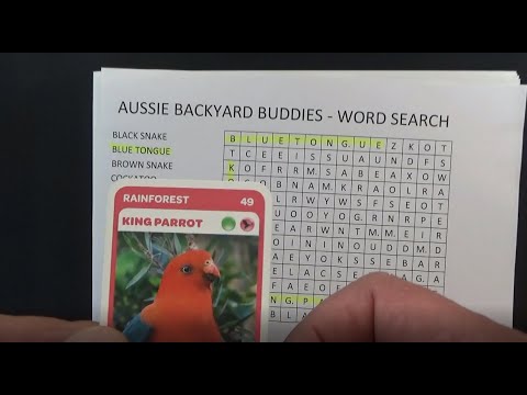 ASMR - Backyard Animals Word Search - Australian Accent - Chewing Gum, Finding Words & Whispering