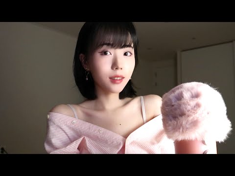 ASMR 10k special QnA video 💖 fluffy mic touching scratching & rambling & whispering