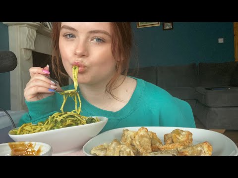 ASMR Mukbang ~  Eatting Noodles and Gyoza, Rambling and Life Updates