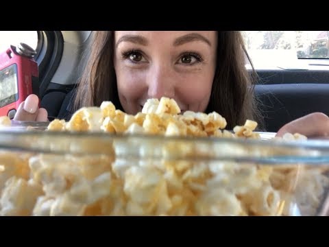 ASMR Eating Popcorn in the Car [Crunchy mouth sounds]