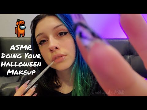 ASMR Doing Your Halloween Makeup🎃 | Whispering, makeup sounds, tapping, personal attention