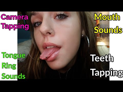 ASMR- Tongue Ring Sounds W/ Camera Tapping & More