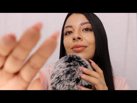 ASMR Relaxing Trigger Words + Fluffy Mic Scratching