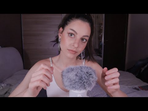 ASMR Repeating Trigger Words Slowly with Fluffy Mic 😴😴😴