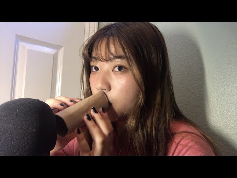 ASMR PAPER TUBES / CONTAINER / PLASTIC CUP + MOUTH SOUNDS | tapping scratching rubbing sounds