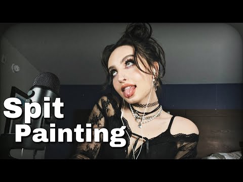 ASMR | Spit Painting ( Fast Aggressive Mouth Sounds, Hand Movements, Personal Attention)