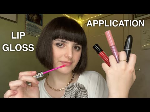 ASMR Lipgloss Application💄 (+ lipstick try on)