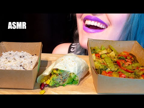 ASMR: AVOCADO BURRITO & THAI YELLOW CURRY | Take Out Food 🌮 ~ Relaxing Eating Sounds [No Talking|V]😻