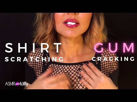 ASMR | Shirt Scratching & Gum Cracking, Chewing | Fabric Scratching | Fishnet, Velvet & Lace, Cotton
