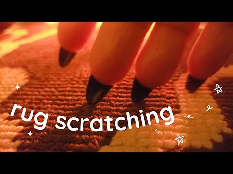 ASMR Fast Rug Scratching with Long Nails, Some Tracing, No Camera Tapping - No Talking