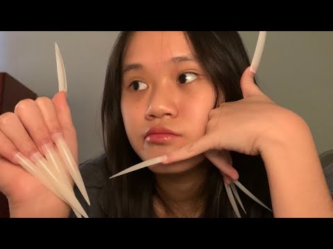 TRYING ASMR WITH EXTREMELY LONG NAILS