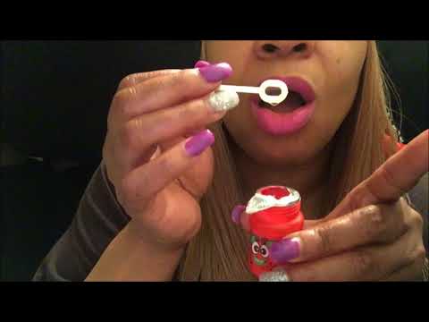 1K ASMR Tingles | Lipstick, Blowing Bubbles and Brushing Hair