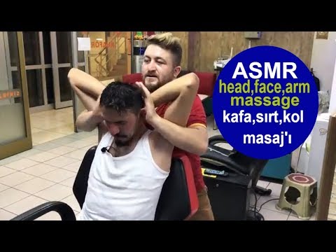ASMR Turkish massage Barber Face,Head and Back Massage kafa sırt kol masajı muhteşem taktikler