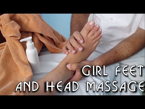 ASMR Feet and Head girl massage - no talking - honeymoon SPA