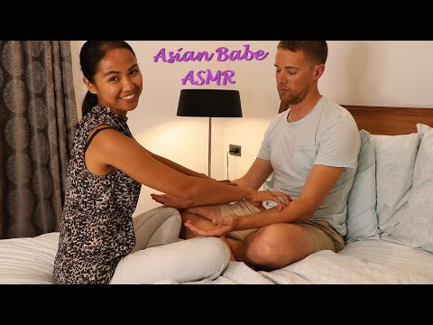 Asian Babe ASMR | Gentle Evening Massage: Lightly Rubbing Hands and Arms