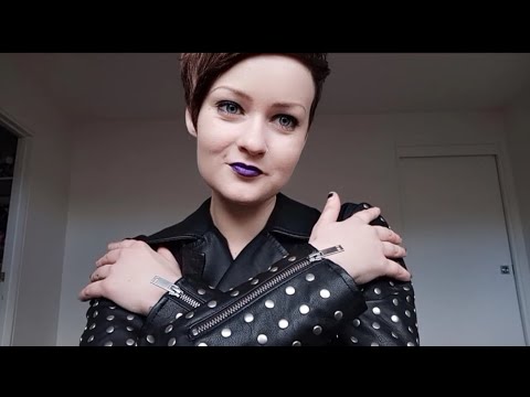 ASMR Studded Leather Jacket Sounds & Gum Chewing