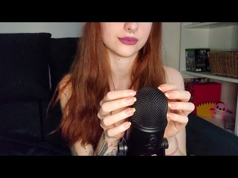 ASMR | mic scratching with foam and no cover + tape triggers