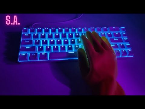Asmr | Typing Keyboard Sound in the Dark with Rubber Gloves for Sleep (Neon Version)