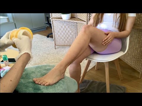 ASMR - Pampering Her Feet - Gloves on Skin - Foot Spa Role Play for Deep Relaxation & Sleep