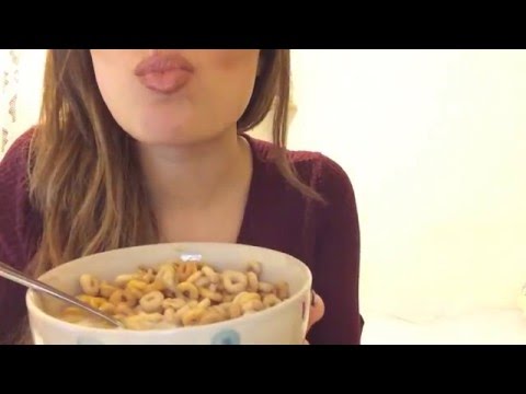 Me eating cereal (Cheerio`s & Banana`s) Eating Sounds ASMR