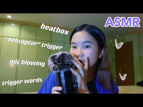 ASMR | exploring other mouth sounds! (beatbox, helicopter trigger, mic blowing, trigger words) 🌻