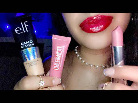 ASMR~ Makeup Haul + Whispering (tapping, lid sounds, mouth sounds +MORE)