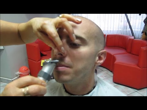 Female Barber shop in Poland, haircut and shave - ASMR video