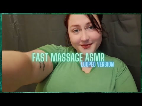 ASMR Fast & Aggressive Massage 🖤✨️Back Massage, Neck and Shoulder Massage ASMR- Looped