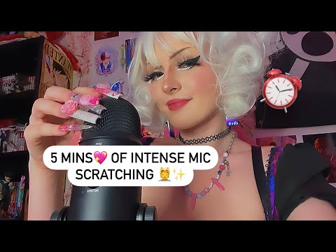 ASMR// 5 Minutes Of Intense Mic Scratching (mic scratching, fluffy mic, tapping)