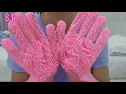Asmr | Pink Rubber Gloves Rubbing on Mic Sound (Quiet)