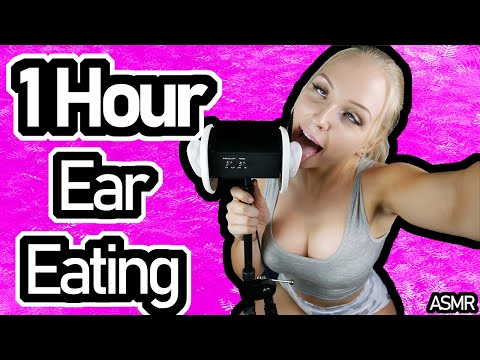 INTENSE EAR EATING and LICKING ASMR [ 1 HOUR LONG ] ⚠⚠