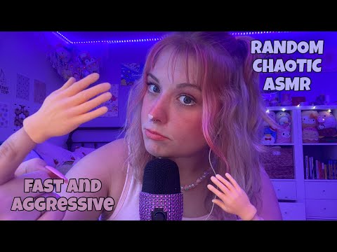 ASMR super fast and aggressive utterly random and chaotic triggers!! edible crystals + more ✨💜⭐️