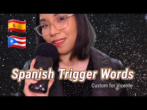 ASMR SPANISH TRIGGER WORDS & LEATHER 🇪🇸🇵🇷😴 Palabras Detonantes (Voz Suave) y Cuero [Custom]